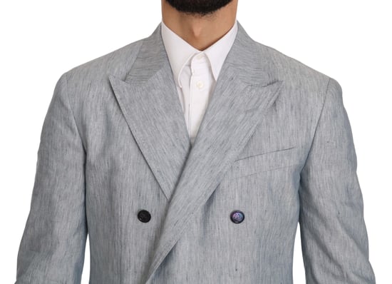 Dolce & Gabbana Blue Flax NAPOLI Jacket Coat Blazer - Image 3