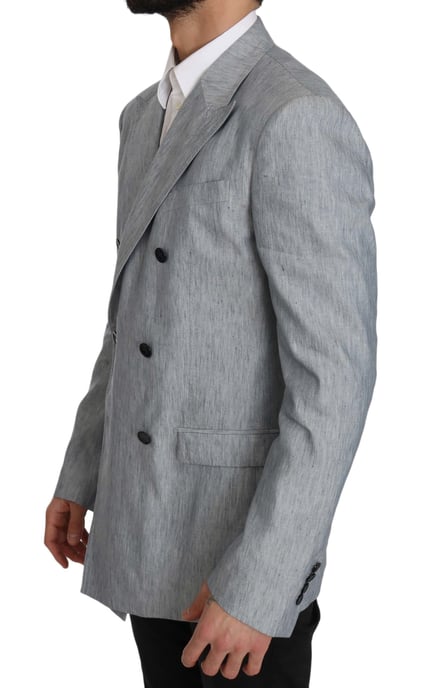 Dolce & Gabbana Blue Flax NAPOLI Jacket Coat Blazer - Image 4