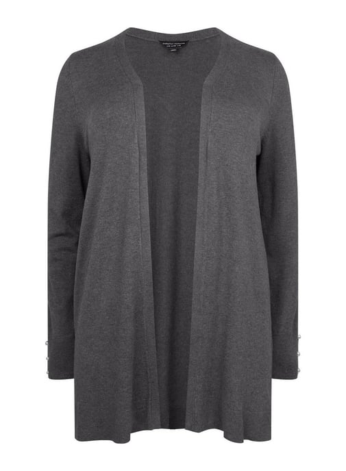 Dorothy Perkins Womens Curve Charcoal Cardigan Knitwear Jumper Top Long Sleeve