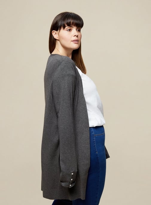 Dorothy Perkins Womens Curve Charcoal Cardigan Knitwear Jumper Top Long Sleeve
