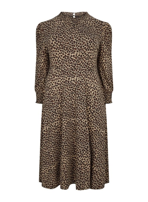 Dorothy Perkins Womens Curve Multi Colour Leopard Print Dress Long Sleeve