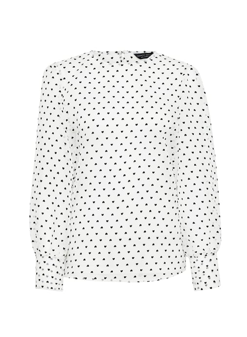 Dorothy Perkins Womens White Organza Long Sleeve Top Blouse Casual