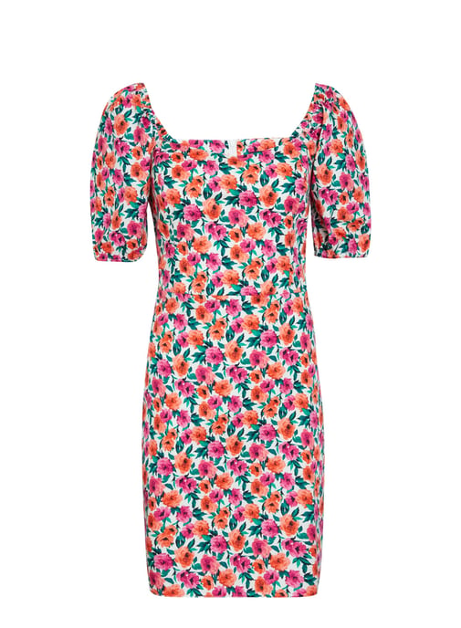 Dorothy Perkins Womens Pink Rose Print Mini Shift Dress Short Sleeve Floral
