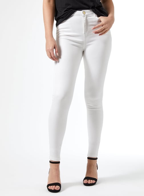 Dorothy Perkins Womens Tall White Shape & Lift Denim Skinny Jeans Pants Trousers