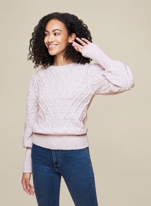 Dorothy Perkins Womens Tall Purple Bobble Jumper Sweater Pullover Knitwear Top