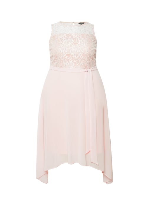 Dorothy Perkins Womens Billie & Blossom Curve Pink Lace Hanky Hem Midi Dress