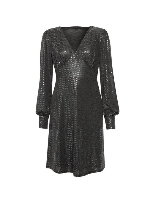 Dorothy Perkins Womens Vero Moda Black Short Skater Dress Long Sleeve V-Neck