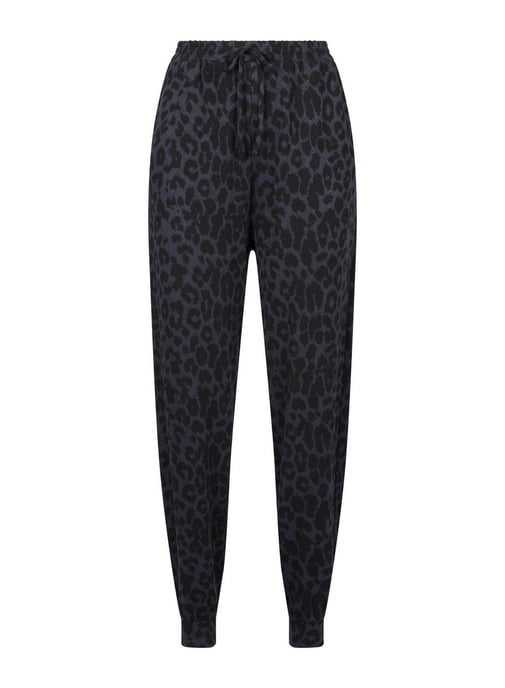 Dorothy Perkins Womens Black Animal Print Cuffed Leg Joggers Activewear Trousers
