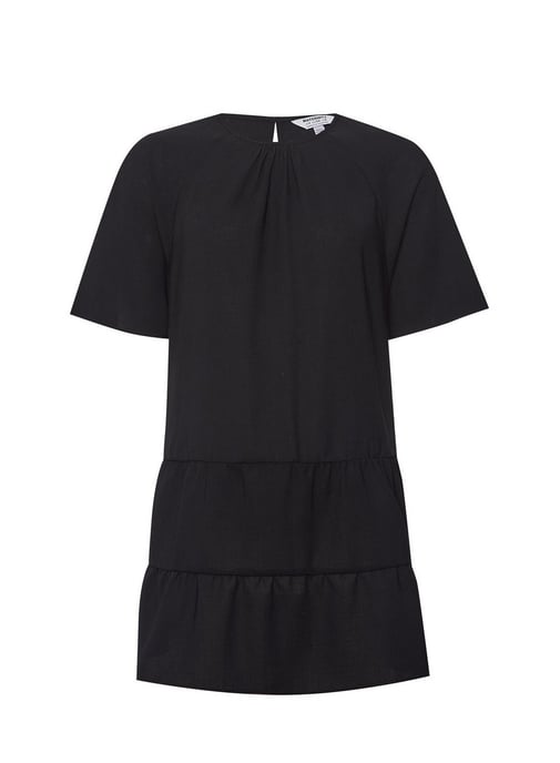 Dorothy Perkins Womens Maternity Black Tiered Frill Top Blouse Short Sleeve