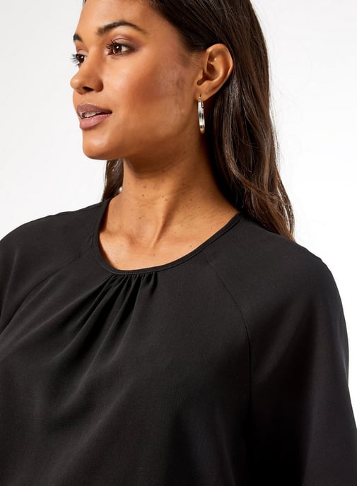 Dorothy Perkins Womens Maternity Black Tiered Frill Top Blouse Short Sleeve
