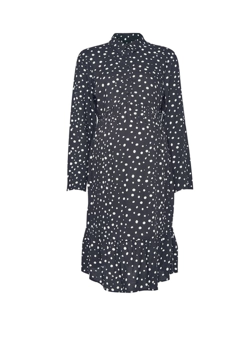 Dorothy Perkins Womens Maternity Black Spot Printed Dress Knee-Long Long Sleeve