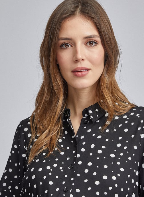 Dorothy Perkins Womens Maternity Black Spot Printed Dress Knee-Long Long Sleeve
