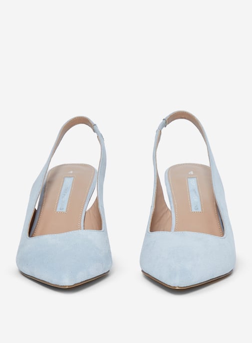 Dorothy Perkins Womens Blue Ellie Court Shoes Slingback Kitten Heel Pointed Toe