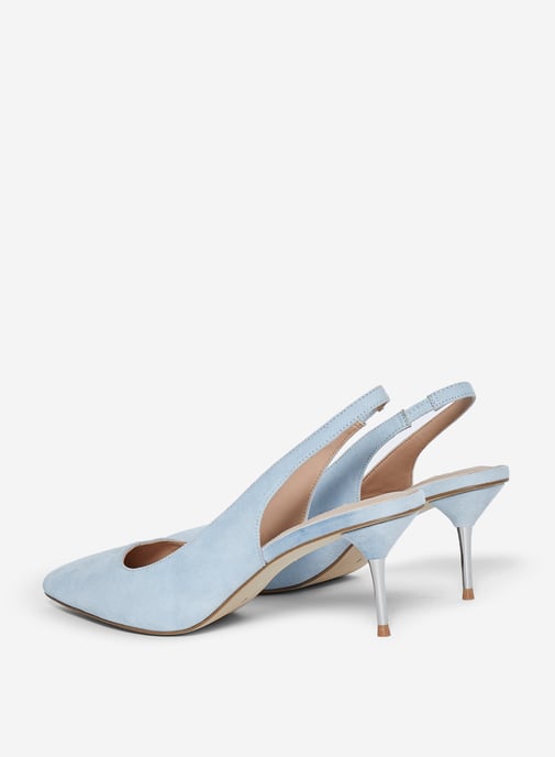 Dorothy Perkins Womens Blue Ellie Court Shoes Slingback Kitten Heel Pointed Toe