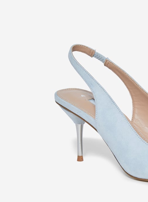 Dorothy Perkins Womens Blue Ellie Court Shoes Slingback Kitten Heel Pointed Toe