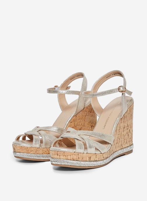 Dorothy Perkins Womens Silver Rhoda Wedge Platform Sandals Heels Open Toe