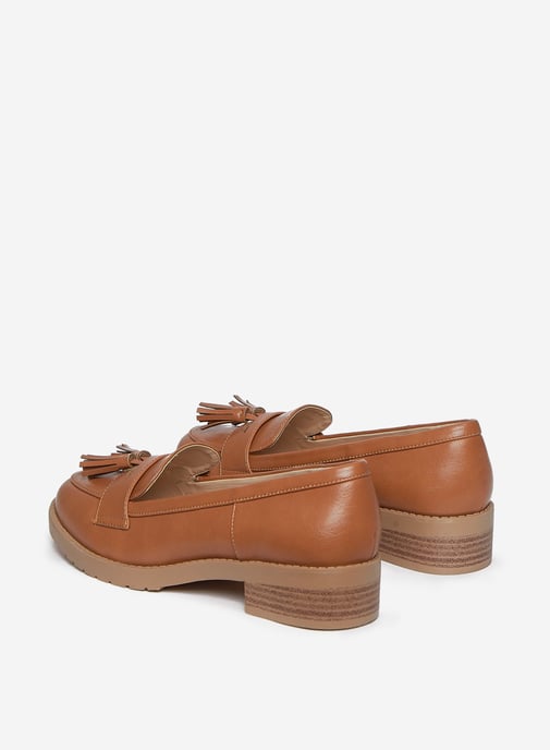 Dorothy Perkins Womens Wide Fit Brown Litty Loafers Slip On Flat Round Toe Shoes