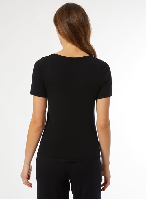 Dorothy Perkins Womens Black Crop Knitted Top Short Sleeve Casual Blouse Shirt