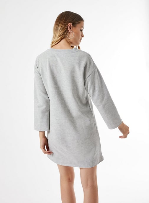 Dorothy Perkins Womens Grey Marl Sweatshirt Tunic Jumper Sweater Blouse Top