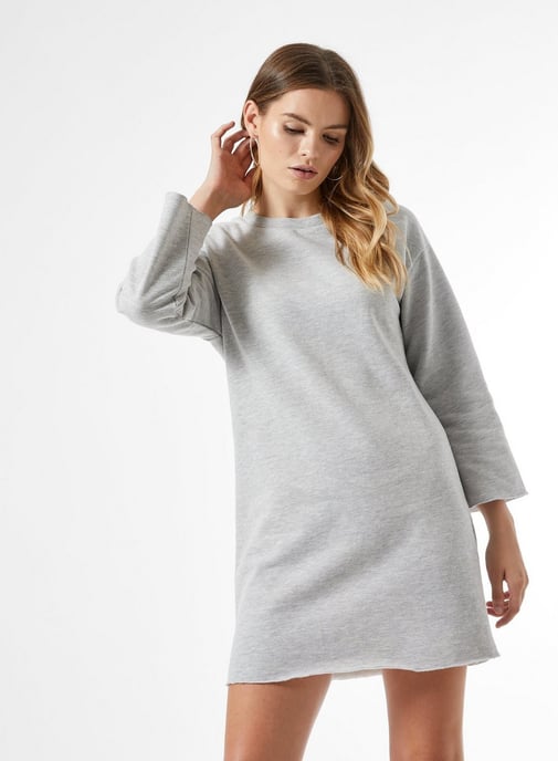 Dorothy Perkins Womens Grey Marl Sweatshirt Tunic Jumper Sweater Blouse Top