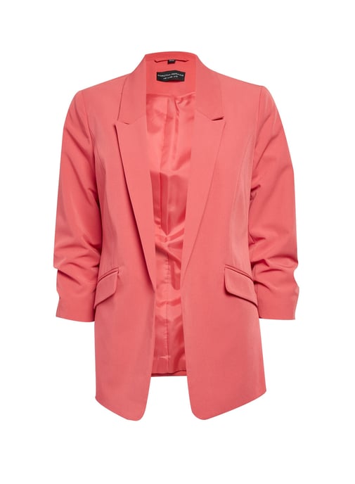 Dorothy Perkins Womens Pink 3/4 Ruched Sleeve Blazer Jacket Tailored Outerwear