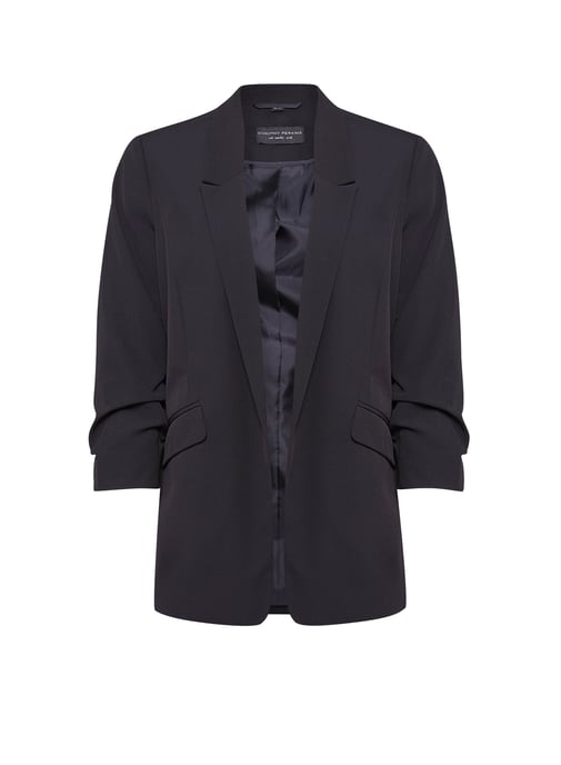 Dorothy Perkins Womens Black Ruched Sleeve Jacket Blazer 3/4 Sleeve Outerwear