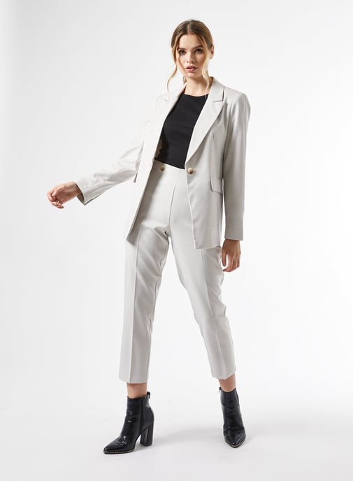 Dorothy Perkins Womens Grey Ankle Grazer Tailored Trousers Pants Bottoms