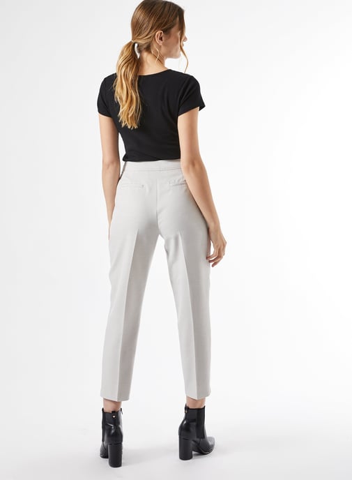 Dorothy Perkins Womens Grey Ankle Grazer Tailored Trousers Pants Bottoms