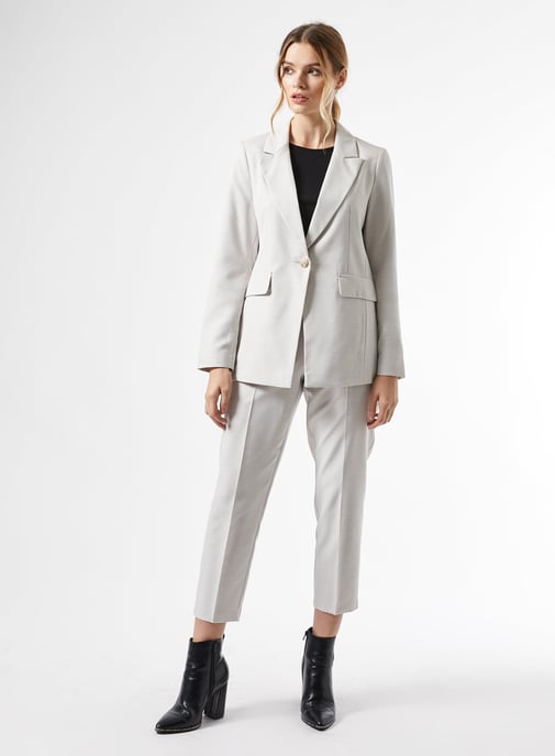 Dorothy Perkins Womens Grey Blazer Jacket Long Sleeve Collar Outerwear Top