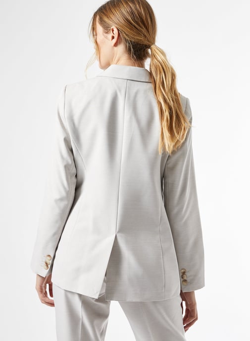 Dorothy Perkins Womens Grey Blazer Jacket Long Sleeve Collar Outerwear Top