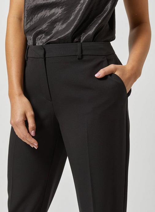 Dorothy Perkins Womens Petite Black Ankle Grazer Trousers Cropped Bottoms Pants