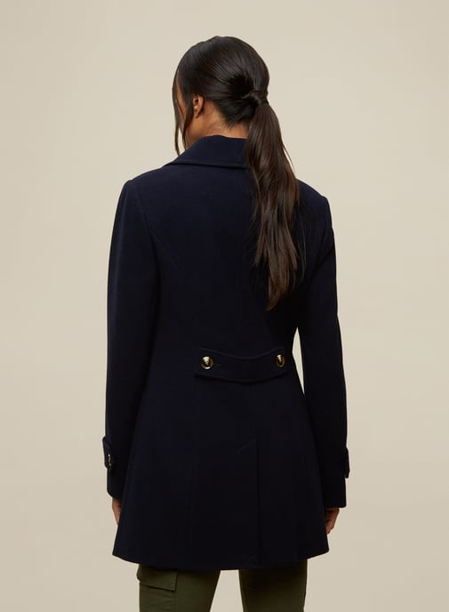 Dorothy Perkins Womens Navy Double Breasted Pea Coat Jacket Outwear Top