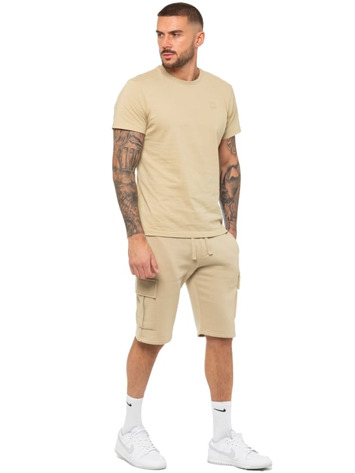 Enzo | Heren T-shirt Trainingspak Met Korte Broek Set- Stone - Image 5