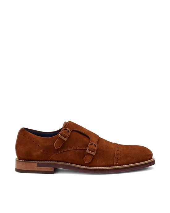 Ted Baker Clinnte Double Buckle Monk Shoe, Tan