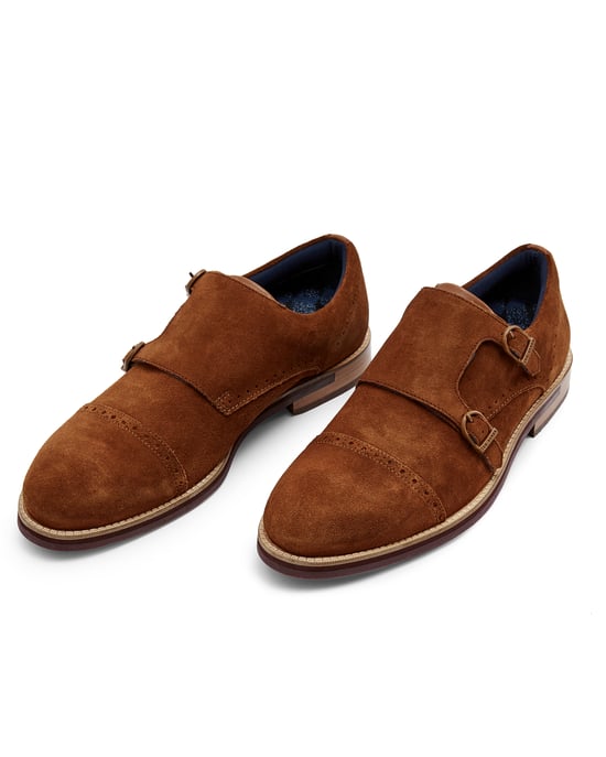 Ted Baker Clinnte Double Buckle Monk Shoe, Tan