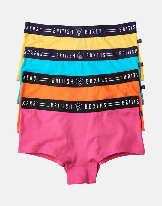 Women's British Boxers Lucky Dip! 4 Pairs of Hipster Briefs