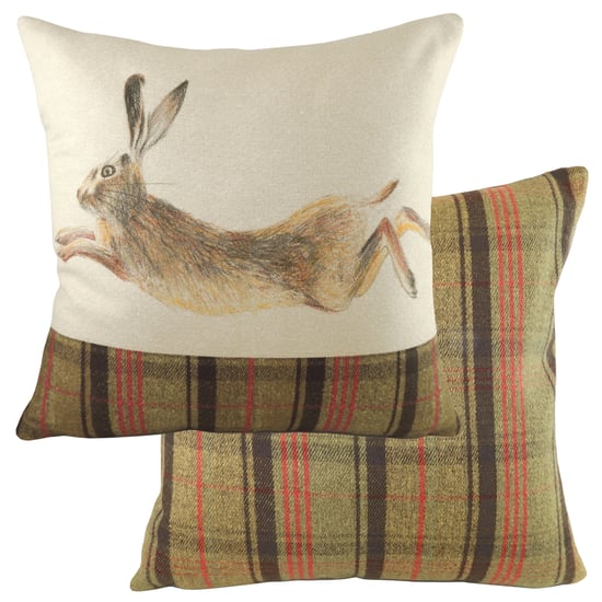 Hunter Leaping Hare Cushion - Image 1
