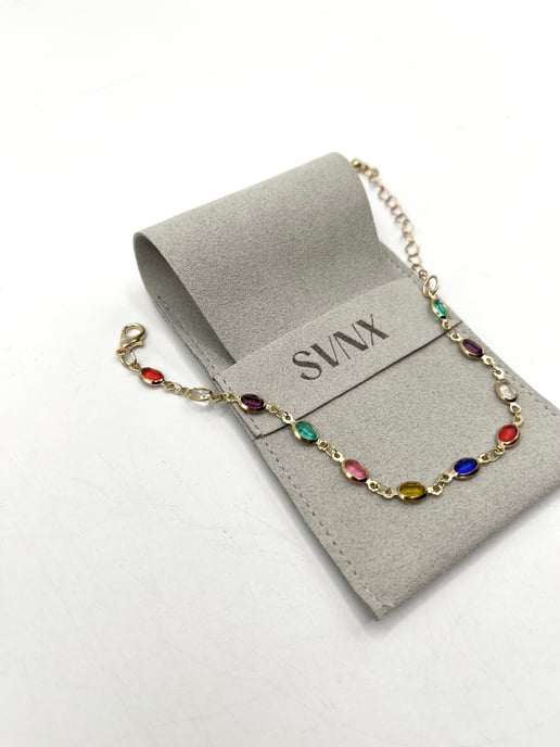 Multicolour Oval Chain Bracelet