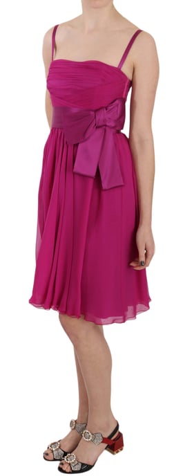 Dolce & Gabbana Fuchsia Rosa Sidenklänning utan ärmar med Schlefthänge - Image 3