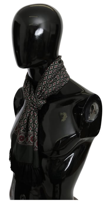 Dolce & Gabbana Green Baroque Wrap Shawl 100% Silk Scarf