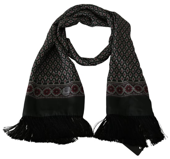 Dolce & Gabbana Green Baroque Wrap Shawl 100% Silk Scarf