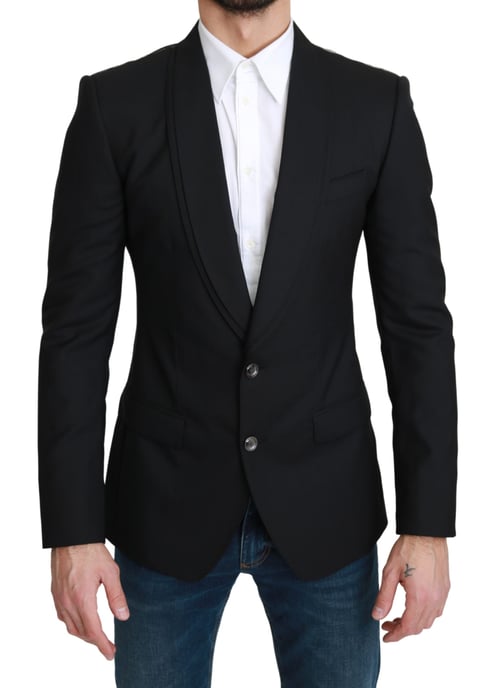 Dolce & Gabbana Svart Enknäppt Formell Ullblazer - Image 1