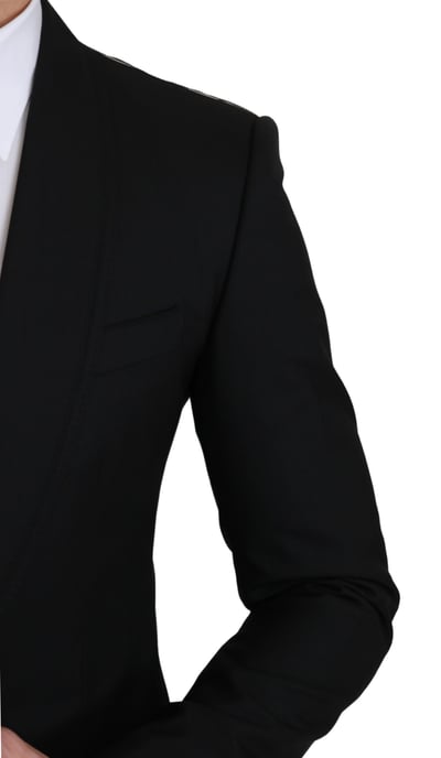 Dolce & Gabbana Svart Enknäppt Formell Ullblazer - Image 5