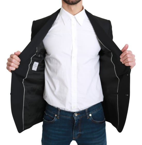 Dolce & Gabbana Svart Enknäppt Formell Ullblazer - Image 6