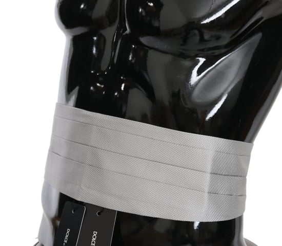 Dolce & Gabbana Grijze Mannen Taille Riem 100% Zijde Cummerbund - Image 2
