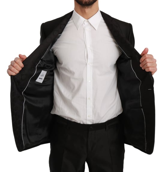 Dolce & Gabbana Black Slim Fit 2-delad MARTINI Silkesdräkt - Image 2
