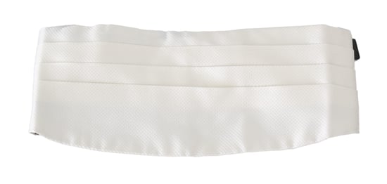 Dolce & Gabbana Witte Mannen Taille Riem 100% Zijde Cummerbund - Image 3
