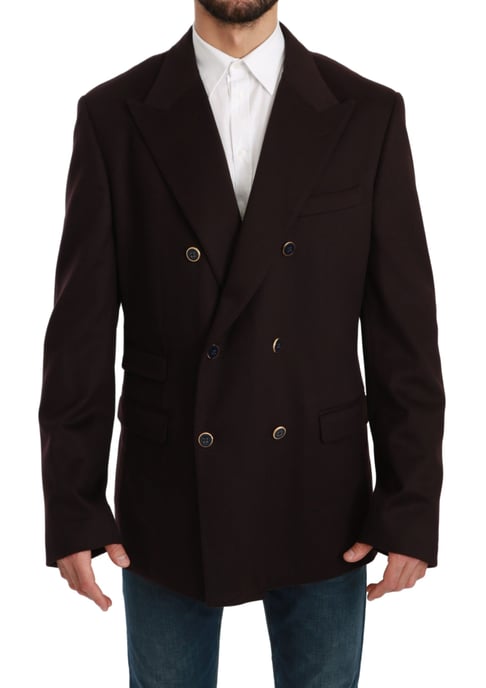 Dolce & Gabbana Bordeaux Cashmere Coat TAORMINA Blazer - Image 1