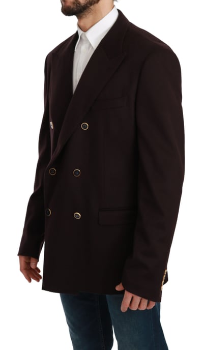 Dolce & Gabbana Bordeaux Cashmere Coat TAORMINA Blazer - Image 2