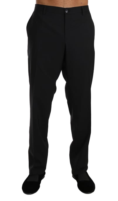 Dolce & Gabbana Zwarte Wol Stretch Formele Broek - Image 1